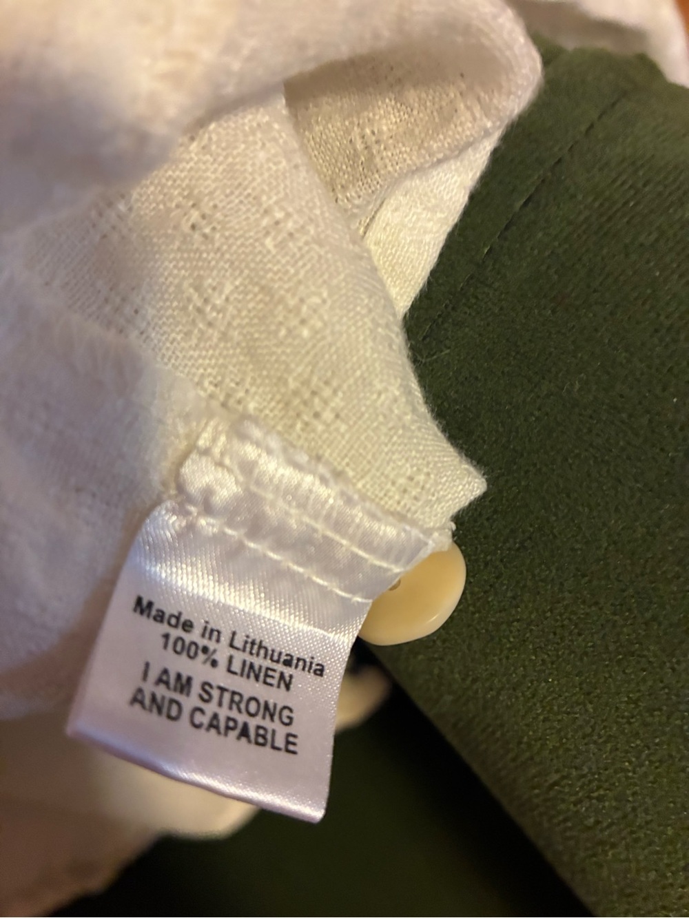 Flax Creamy Ivory Linen Button-Up Shirt - Picture 4 of 4